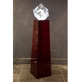 Dark Rosewood Square Pedestal LED Base (6 x 6 x 30")